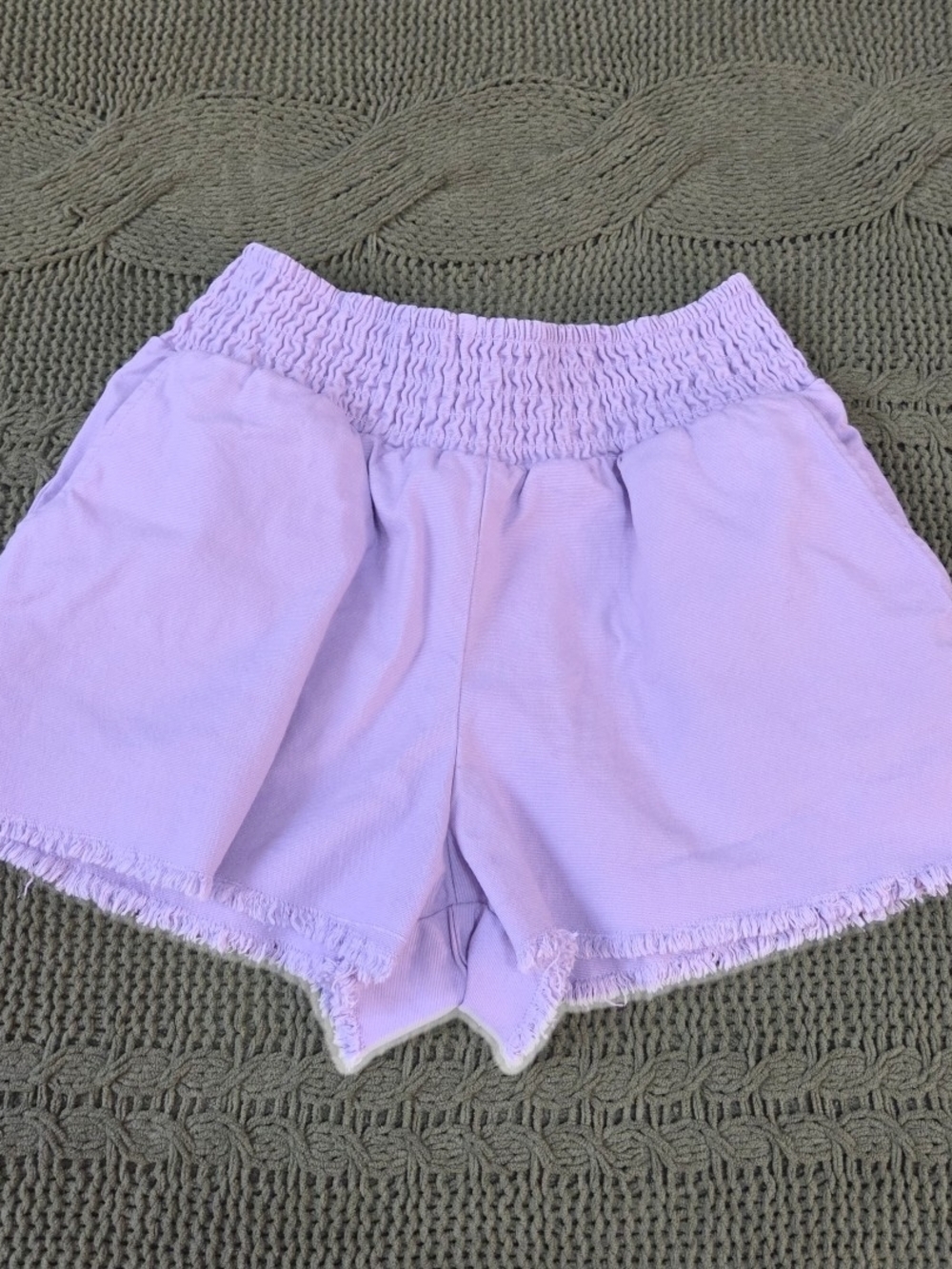 Wild Fable High Rise Raw Hem Cut Off Shorts Purple Wide Elastic Waist Band